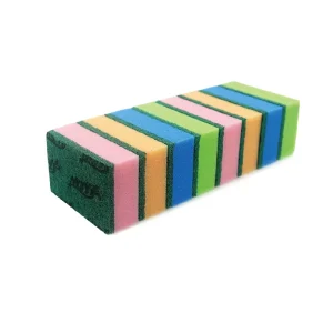 Wholesales Custom Colorful Durable Kitchen Sponge Scouring Pads Dished Cleaning Sponge Scrubber