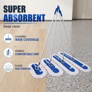 Wide Coverage Cotton Dust Mop for Hotel Warehouse Office Commercial Floor Cleaning