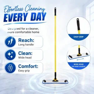 Wide-Head Flat Mop for Residential and Small Business Floor Cleaning