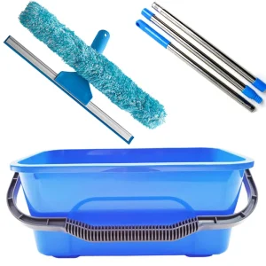 Window Glass Cleaning Set Light Duty Plastic Window Cleaning Kit with 2 in 1 Glass Cleaner Bucket Set for Convenient