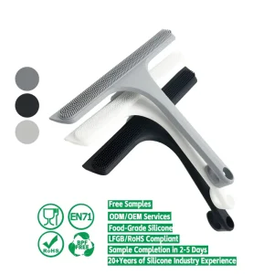 Window Squeegee Cleaner Wooden Floors Glass Window Cleaning Bathroom Squeezer Silicone Wiper Brush