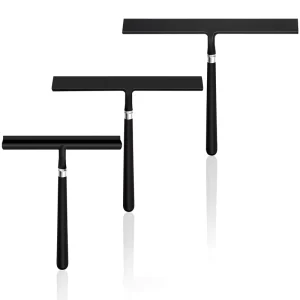 Window Squeegee for Glass Mirror and Bathroom Tile Cleaning Scratch Free Silicone Water Wiper with Removable Handle