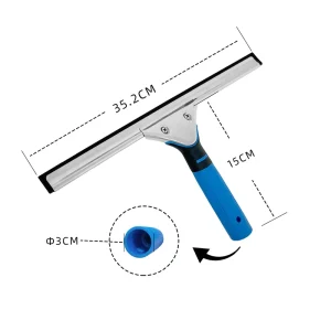 Window Squeegee with Plastic Handle Stainless Steel Glass Cleaning Scraper for Window Glass Cleaning