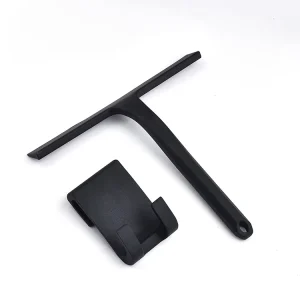 Window Squeegee with Rubber Handle for Bathroom Kitchen Shower Glass Door with Hook Stainless Steel Window Cleaning Squeegee
