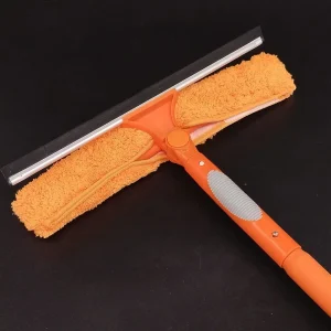 Window Washer with Squeegee Window Squeegee Cleaner Brush with Telescopic Pole