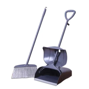 Windproof Plastic Broom and Dustpan Set with Long Handle