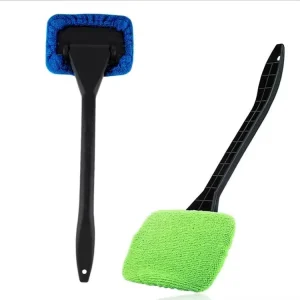 Windshield Wash Tool Kit Long Handle Interior Car Wiper Squeegee Manual Window Cleaning Brush Tool Accessory