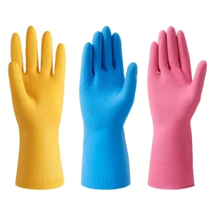 Winter Waterproof Pink Latex Dishwashing Gloves