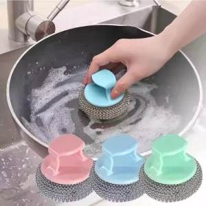 Wire Ball Scrubber Brush Scouring Pad for Pots, Pans, and Dishes