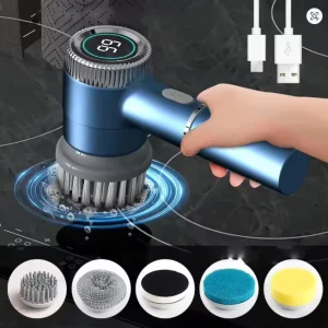 Wireless Electric Cleaning Brush IPX7 Waterproof USB Rechargeable Handheld Brush for Plastic Pans