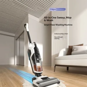 Wireless Handheld Hard Floor Cleaner with Wash, Vacuum, and Dry Functions and Detachable Dirty Water Tank