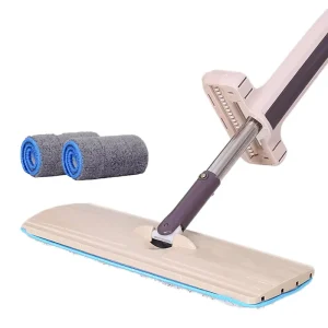 With 5 Pieces Microfiber Pads Mop 42cm 50cm Floor Cleaning Hand Free Flat Mop