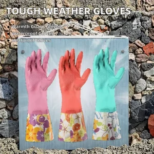 Women’s Waterproof Cut-Resistant Anti-Slip Knitted Leather Polyurethane-Coated Gardening Gloves