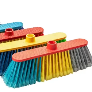 Wood Broom With PET and PP Bristles and Dustpan for Outdoor Household Use