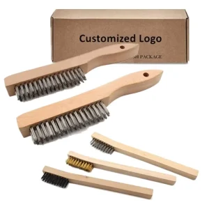 Wood-Handle Stainless Steel Wire Brush for Rust and Paint Removal