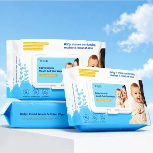 Wood Pulp Baby Wet Wipes Soft Hand Face Mouth Cleaning Tissues