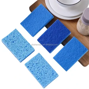 Wood Pulp Cellulose Dishwashing Scrub Sponge Non-Scratch Kitchen Sponge