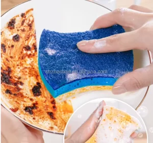 Wood Pulp Cotton Sponge Wipe Non-Scratch Kitchen Dishwashing Sponge