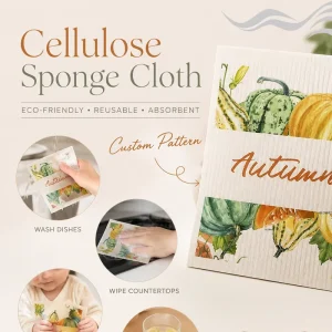 Wood Pulp Reusable Biodegradable Eco Friendly Printed Cleaning Cloth Multi Purpose Swedish Dishcloth Cellulose Sponge Cloth