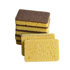 Wood Pulp and Natural Sisal Hemp Double-Sided Non-Scratch Cleaning Sponge