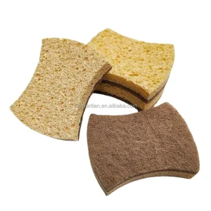Wood Pulp and Natural Sisal Hemp Double-Sided Non-Scratch Cleaning Sponge