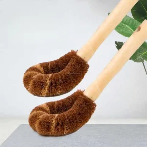 Wooden Handle Coconut Bristle Multi-Purpose Cleaning Brush for Kitchen, Shoes, and Water Bottles