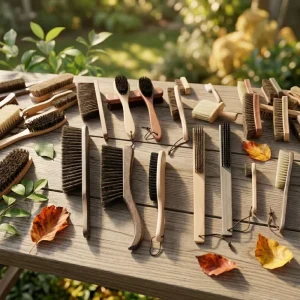 Wooden Handle Natural Bristle Brushes for Shoe Care Garment Dust Sofa and Bed Cleaning