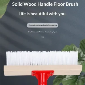 Wooden Long Handle Nylon Hard Bristle Floor Cleaning Brush 1kg for Bathroom Kitchen Outdoor Tile & Cement Pool Use