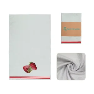 Woven Antimicrobial Quick-Dry Compressed Microfiber Strawberry Print Kitchen Cleaning Towels Dish Cloths