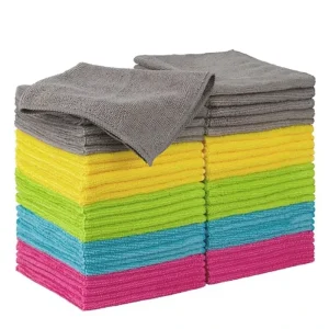 Woven Microfiber Towel for Kitchen Dish Glass Home Use Lint-Free Absorbent Cleaning Cloth Professional Polishing