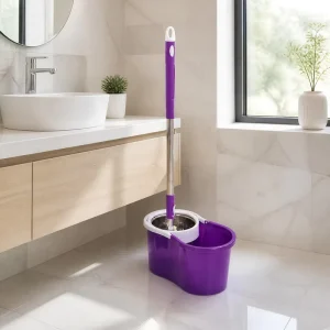 Wring Spin Mop and Bucket Set Double Drive Wash Dry Design Portable Plastic Mop Bucket for Floor Cleaning