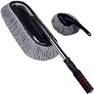 X-070301 Retractable Plastic Fiber Wax Mop Car Wash Dust Removal Cleaning Tool Paint-Safe Wax Brush