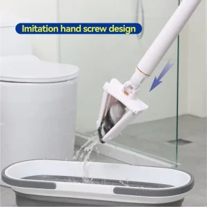 X-Shaped 360° Swivel Self-Wring Mop, No-Hand-Washing Design, Detachable Replaceable Microfiber Mop Pad