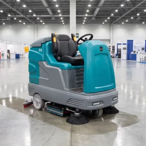 X12 Ride-On Floor Scrubber Large Tank 6-8H Working Time Industrial Hard Floor Cleaning Machine