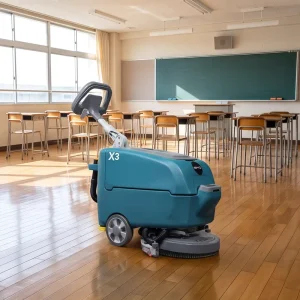 X3 Compact Walk-Behind Floor Scrubber Dryer with 400mm Disk Brush and 180RPM Brush Speed