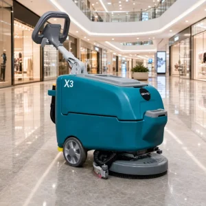 X3 Walk-Behind Industrial Vacuum Floor Scrubber with Wall-Protection Anti-Collision Wheel