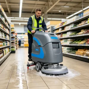X55 Commercial Walk-Behind Floor Cleaner, 510mm Scrubbing Width, 2000m²/h Efficiency, 300W Drive Motor