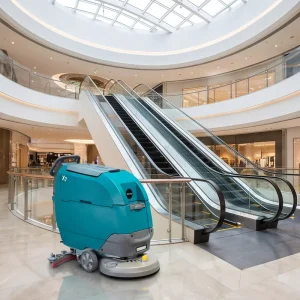 X7D Self Propelled Floor Scrubber with LED Light for Low Light Work Areas