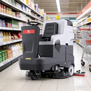 X9 Ride-On Floor Scrubber with 24V 200Ah Battery for Industrial Concrete Floor Descaling and Stripping