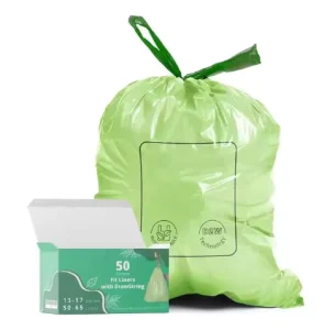 XCBIO Household Biodegradable PLA Drawstring Trash Bags 13 30 Gallon Tall Kitchen Use