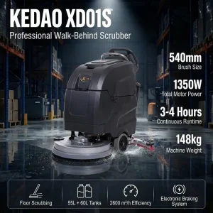 XD01S Commercial Low Noise Walk-Behind Electric Floor Scrubber for Hotels