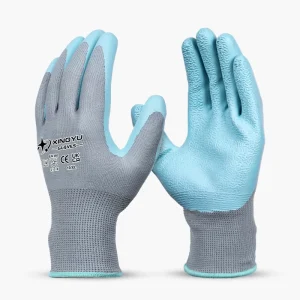 XINGYU 13 Gauge Polyester Crinkle Latex Coated Work Gloves Non Slip Wear Resistant Safety Gloves Construction Industrial Garden