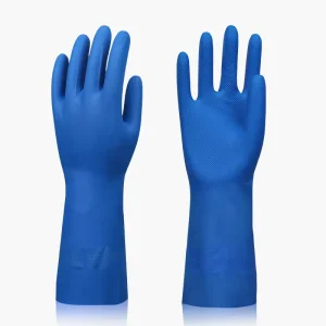 XINGYU Chemical Resistant Gloves Heavy Duty Nitrile Work Gloves 33″ Acid Alkali Oil Protection Blue Industrial Nitrile Gloves