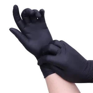XINGYU Custom with Logo Black Nitrile Disposable Gloves Powder Free Food Functions Disposable Nitrile Gloves