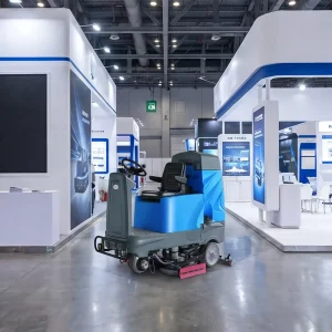 XJ200S Heavy-Duty Commercial Floor Scrubber Machine Battery-Operated Ride-On Cleaner for Warehouses