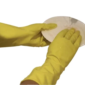 XL Latex Coated Yellow Working Gloves Waterproof Dishwashing Household Rubber Gloves