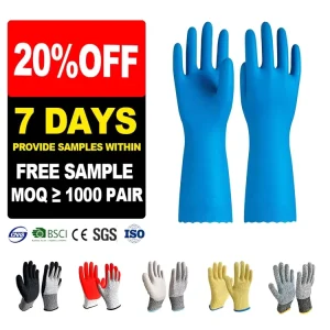 XL Rubber Household Gloves Waterproof Latex Cleaning Gloves Anti-Cut Anti-Slip Arthritis Therapy Kitchen Work
