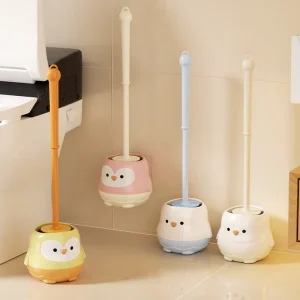 Xinhang Household Wall Mounted Plastic Toilet Brush Cute Cleaning Toilet Brush with Holder Plastic Cute Long Handle Toilet Brush