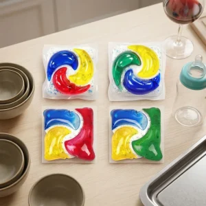 XiongCi Dishwasher Detergent Pods 3 in 1 Gel Removes Tough Grease Grime Leaves Surfaces Shiny 30%-50% Active