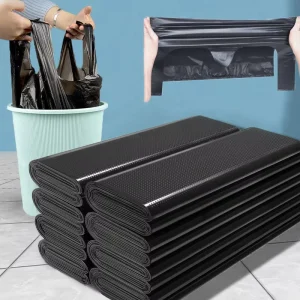 YC Black Vest Garbage Bags Household Hand Held Trash Bags General Merchandise Plastic Bags Heavy Duty Refuse Sacks